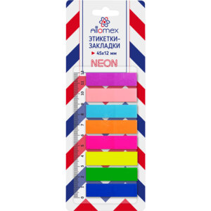Набор закладок самокл 45x12мм 8x25л пласт полупрозр 2011202