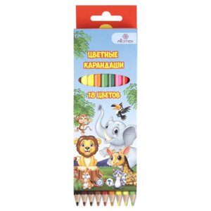 Карандаши 18цв Zoo М диаметр грифеля 2,65мм шестигран 5023810