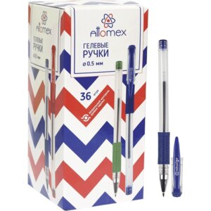 Ручка гелевая 0,5мм Синяя прозрач корпус с металлич наконечником 5051306