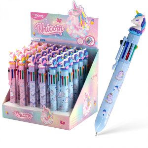 Авторучка шар 0,7мм 8цв Единорожка цветной пластиквый корп YL232656