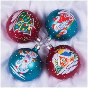 Набор стеклянных шаров Презент 4шт 60мм С1239