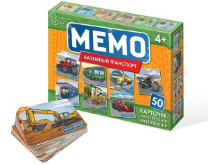 Игра наст Мемо Наземный транспорт 50 карточек 8676 /48