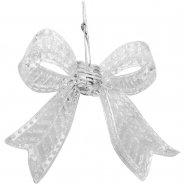 Елочное украшение пластик Бант 1 с подсветкой на присоске 11*9см 17510