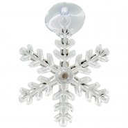 Елочное украшение пластик Снежинка 3 с подсветкой на присоске 10*10см 17506