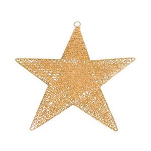 Украшение новогоднее плоское Звезда розовое золото 50см ч22633