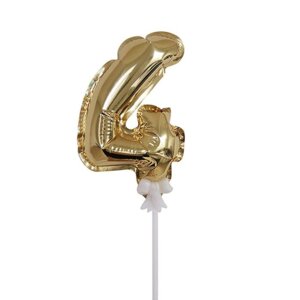 Шар Цифра 4 золото топпер