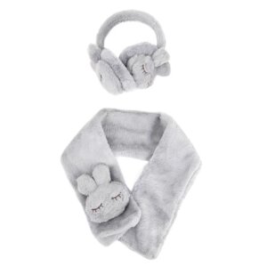 Комплект шарф с наушниками Зайка серый