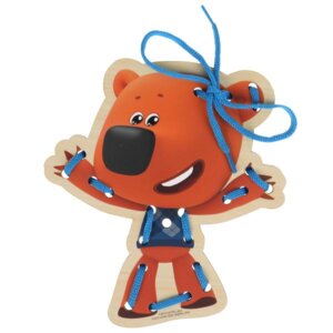 Игрушка деревянная Ми ми мишки шнуровка Кеша 18*17 см