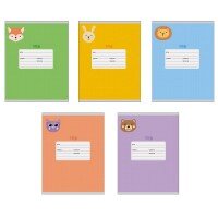 Тетрадь  24л Клетка Милые мордочки однотонная ТК246358