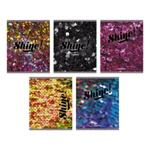 Тетрадь  48л Клетка Shine блестки Черные ТКБ487782