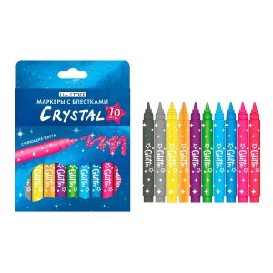 Набор маркеров 10цв Crystal с блестками Glitter НМБ100040