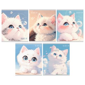 Тетрадь  48л Клетка Cute Fluffy мокрый шелк ТК489656