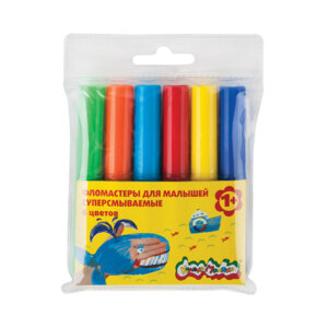 Фломастеры  6цв суперсмываемые для малышей 1+ ФСКМ06