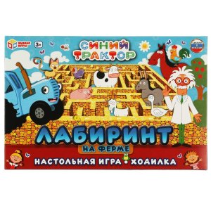 Умка Настол Игра Ходилка Лабиринт на ферме Синий трактор 