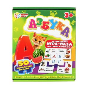 Игра паззл Азбука Развив 50 логических пазлов 