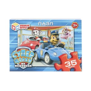 Паззл   35 Суперщенки в машинках 