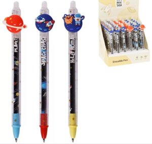 Ручка гелевая стираемая 0,5мм Синяя автомат Space Chase корпус асс MS_61017