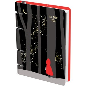 Тетрадь на кольцах 100л А5 Little red картон мат тиснение фольгой MS_63945