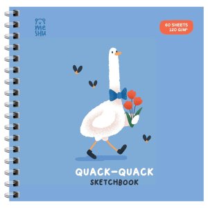 Скетчбук  60л 150*150 Quack-Quack soft-touch 120г/м2 Спираль MS_53040