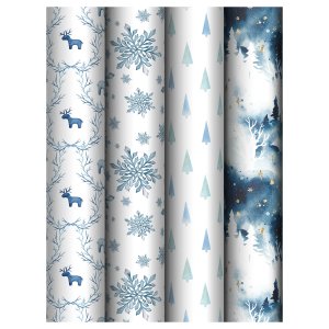 Бумага упаковочная глянц 70*100см Christmas toys 80г/м2 асс  4 диз MS_66820