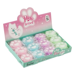 Ластик Cute Paw фигурный 38*33*10мм ПВХ дисплей бокс ассорти MS_65658