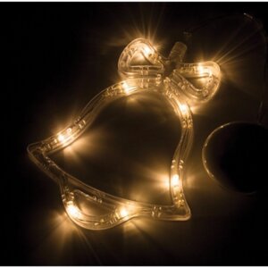 Фигура светодиод на батарейках Колокольчик на присоске с подвесом 20*16см теплый белый 501-012