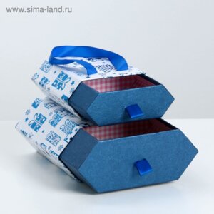 Коробка подарочная 2в1 пенал 19*15*8 см-15*12*5,5 см 4343409