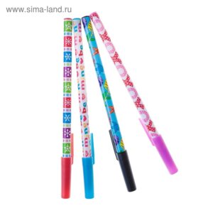 Ручка шар 0,5мм Черная корп с рис МИКС 4038898