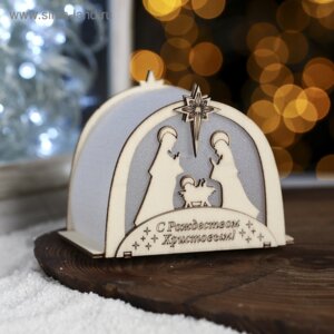 Настольный фонарик рождественский Вертеп 8,5 х 6,5см  4388718