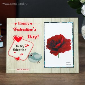 Фоторамка стекло 10х15 см Птичка Валентинов день 17х22см 4592606