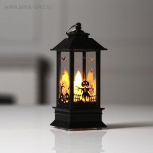 Фигура светодиодная "Фонарь черный с привидением", 12x5x5 см, AG13х3, Т/БЕЛЫЙ   6913851