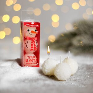 Свечи Тепла и уюта 3шт 9х3,3х3,3см 4794887