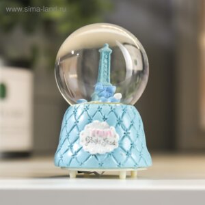 Сувенир полистоун водяной шар свет Эйфелева башня МИКС 7,5х5х5см 5051037