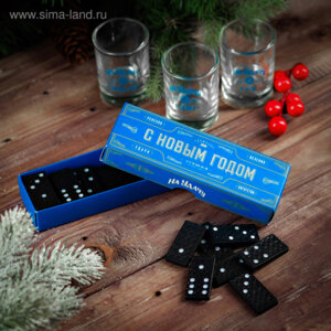 Подарочный набор Рюмки и домино С Новым годом На удачу   4419422