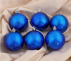 Набор шаров пластик  6см 6шт Калисса Синий 4192495