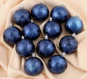 Набор шаров пластик  6см 12шт Зимняя Тайна микс 4942010