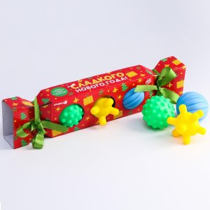 Набор развивающих мячиков Конфета новогодняя 3 шт 6253468