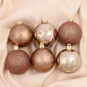 Набор шаров пластик 6см 12шт Женева Коричневый 4941834