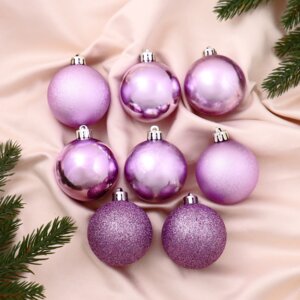 Набор шаров пластик 5см 8шт Классика блеск асс 6531970