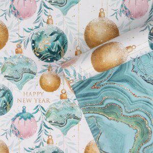 Бумага упаковочная глянц двухсторон Елочные шары 70×100см 7067147