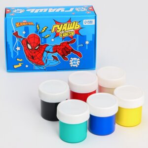 Гуашь 6цв по 20мл Человек Паук 7423815