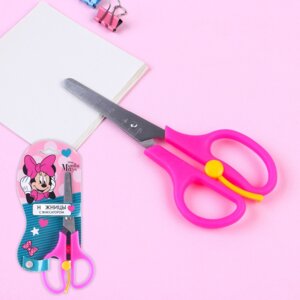 Ножницы 13см Минни Маус безопасные пластик ручки с фиксатором Микс 5139637