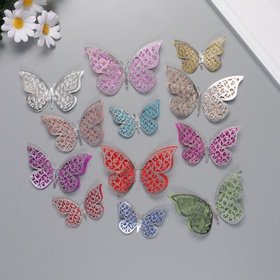 Наклейки бумага пластик Цветочные бабочки  12 шт 1052425 (10524257)