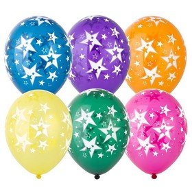Воздушные шары 25 шт 14 Звезды Большие кристалл шелк МИКС 1103-0193 1297991