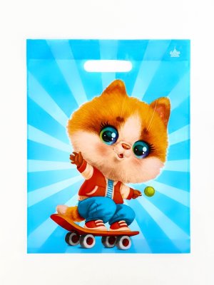 Полиэтиленовый пакет Кот на спорте 40х31 см 60 мкм 10933055