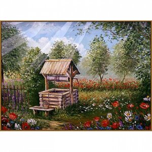 Алмазная мозаика Колодец 28*20см 22 цвета N-205 3549239