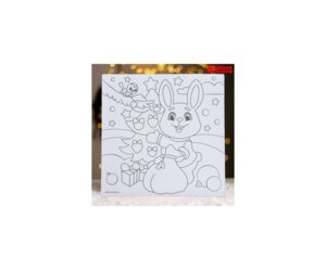 Магнит раскраска Зайчик у елочки 10*10 см 7801849