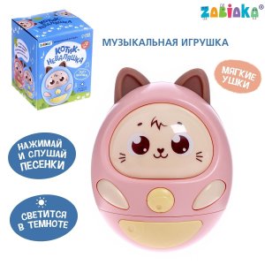 Музыкальная игрушка Котик неваляшка звук свет розовый №SL-05324B 6998135