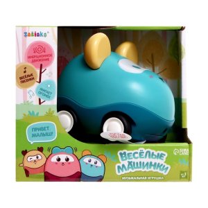 Музыкальная игрушка Веселые машинки SL-06065 звук свет зеленый 9285585