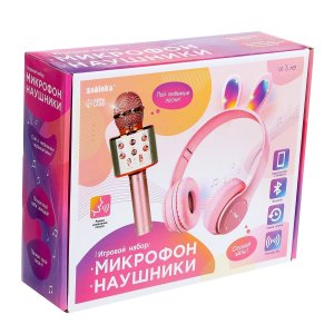 Игровой набор Зайчик микрофон + наушники с ушками SL-06159 9760061